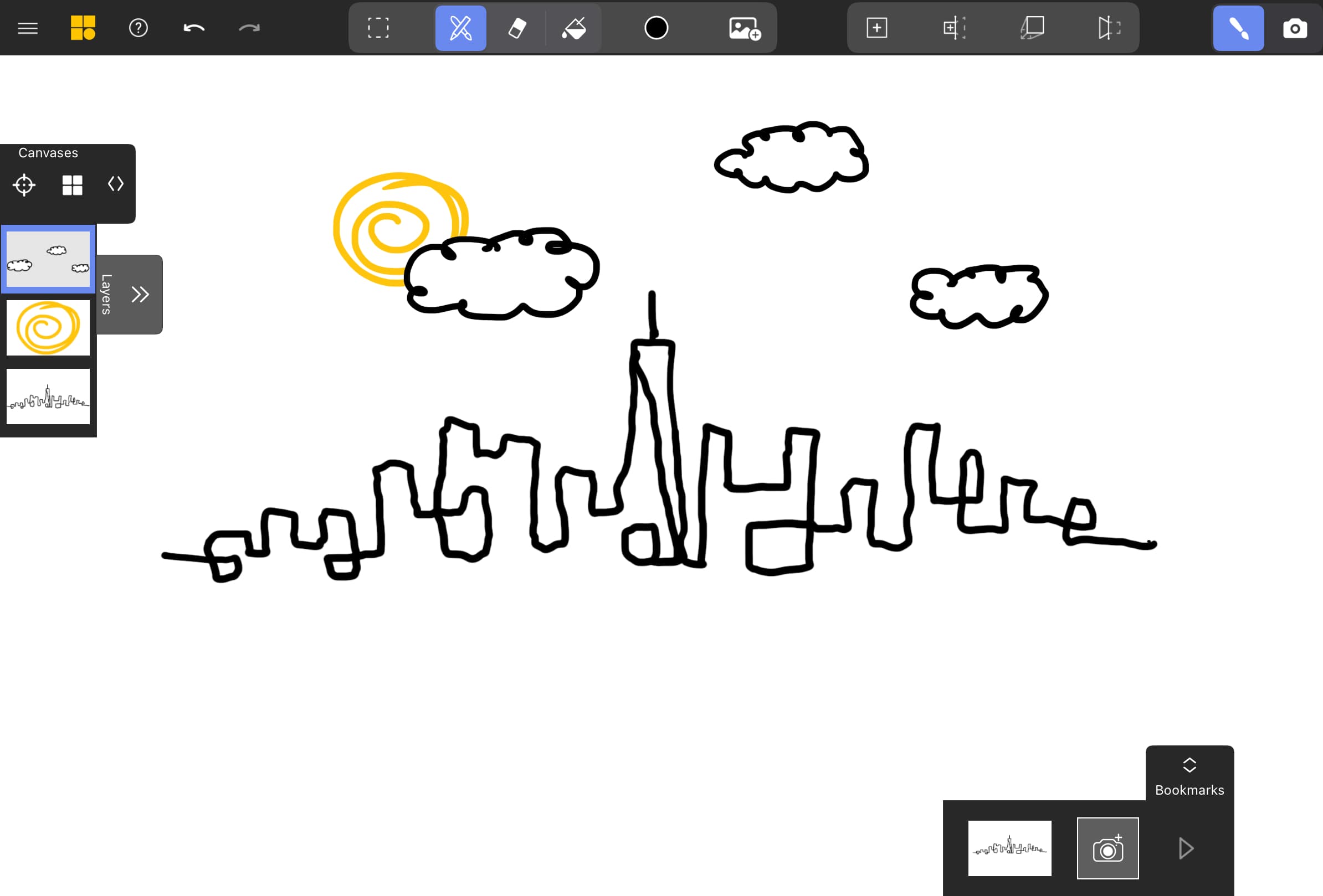 Draw the clouds