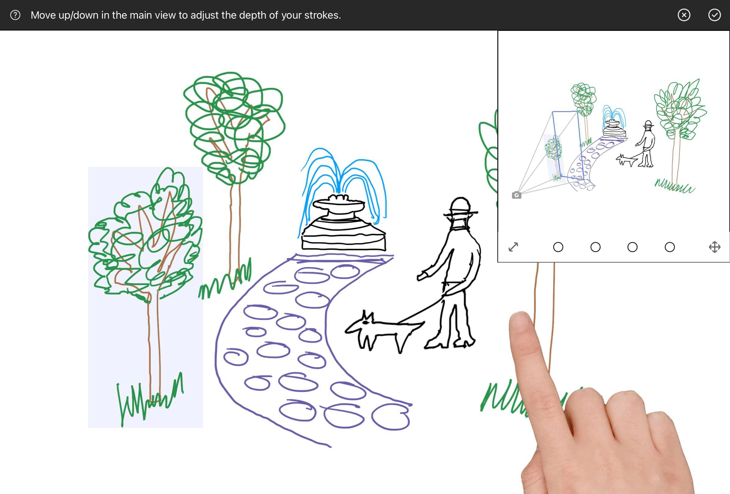 The tree in Parallel Projection mode