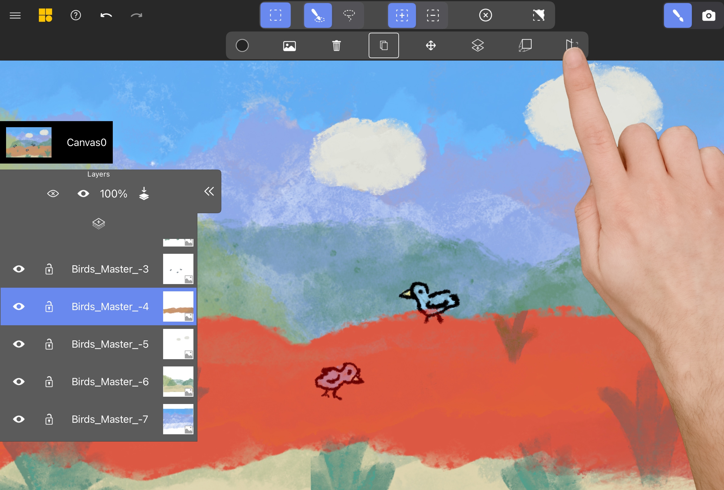 Hinge Projection tool selected from the Actions toolbar.