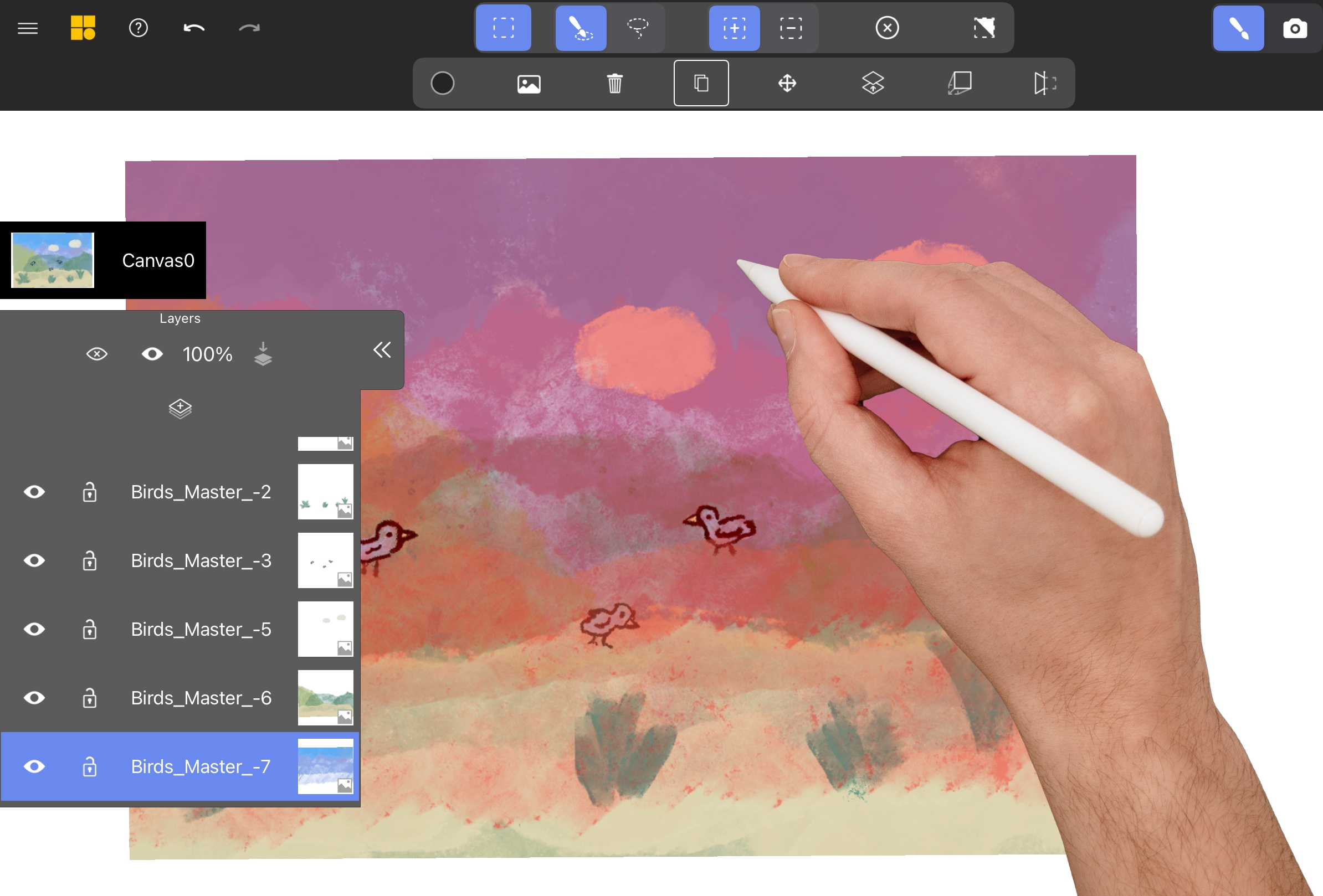 Background layer(s) selected for projection.